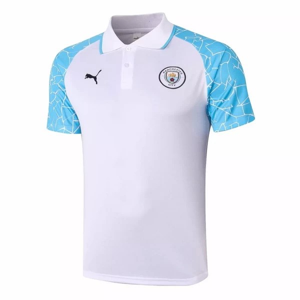 Polo Manchester City 2020-2021 Bianco Blu